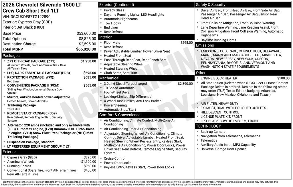 New 2026 Chevrolet Silverado 1500 LT w/ Z71 Off-Road Package image 6