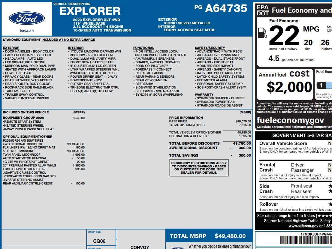 Used 2023 Ford Explorer XLT w/ Equipment Group 202A AWD/4WD image 2