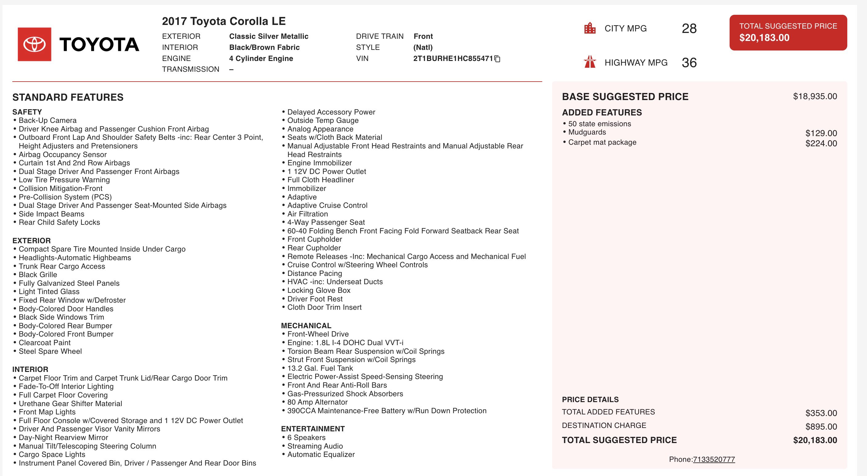 Used 2017 Toyota Corolla LE image 5