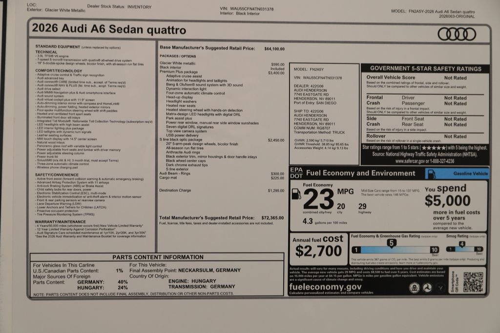 New 2026 Audi A6 Premium Plus image 31