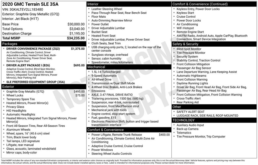 Used 2020 GMC Terrain SLE w/ Driver Convenience Package image 3