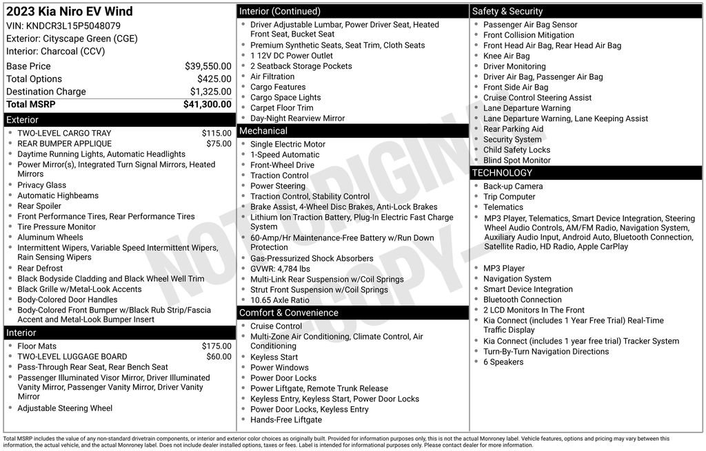 Certified 2023 Kia Niro Wind FWD image 10