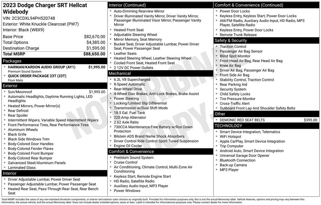 Used 2023 Dodge Charger SRT Hellcat w/ Harman/Kardon Audio Group image 11