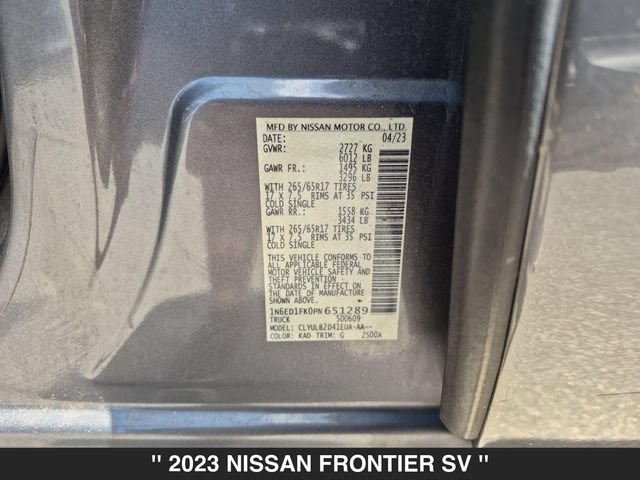 Used 2023 Nissan Frontier SV w/ Technology Package AWD/4WD image 35