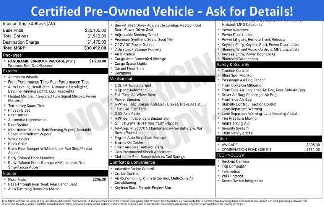 Certified 2026 Volkswagen Tiguan SE w/ Panoramic Sunroof Package AWD/4WD image 7