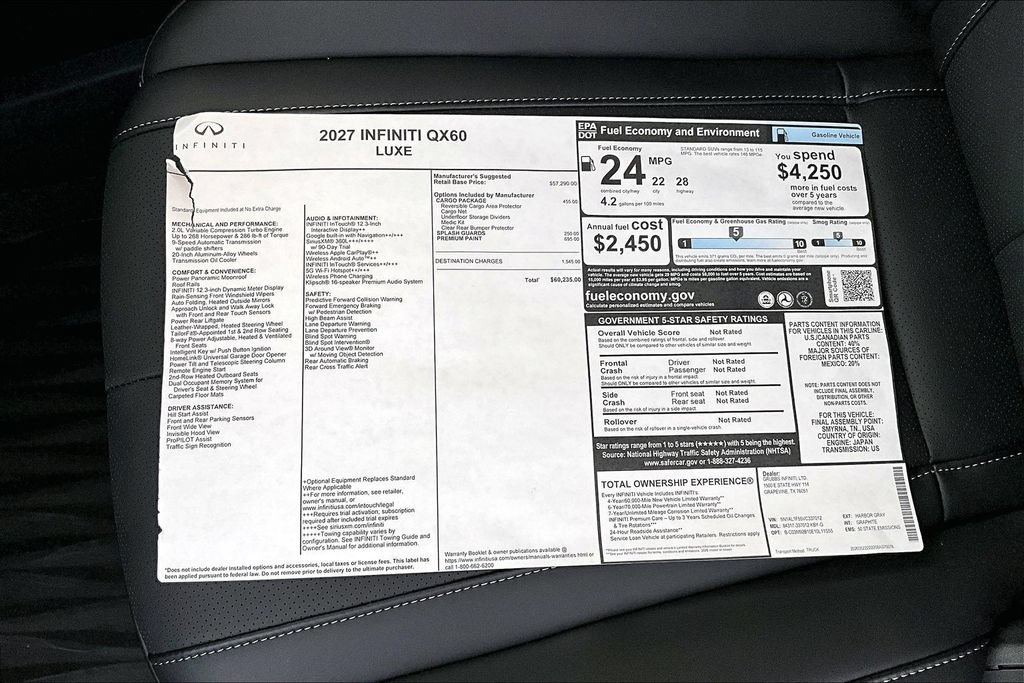New 2027 INFINITI QX60 Luxe w/ Cargo Package FWD image 46