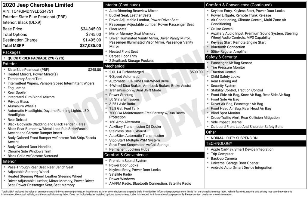 Used 2020 Jeep Cherokee Limited image 5