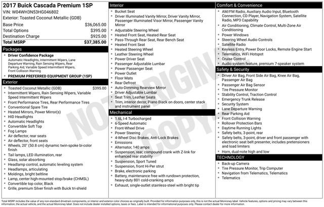 Used 2017 Buick Cascada Premium image 2