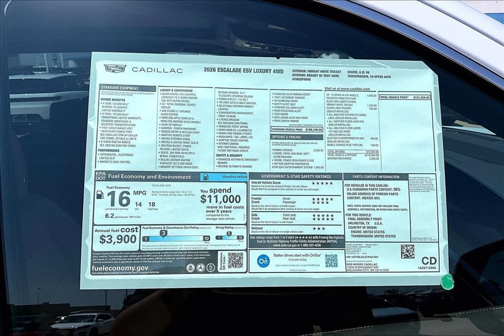 New 2026 Cadillac Escalade ESV Luxury w/ Touring Package AWD/4WD image 14