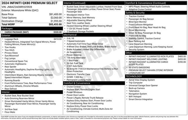 Used 2024 INFINITI QX80 Premium Select w/ Cargo Package image 4