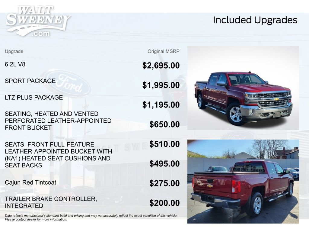 Used 2018 Chevrolet Silverado 1500 LTZ w/ Sport Package AWD/4WD image 11