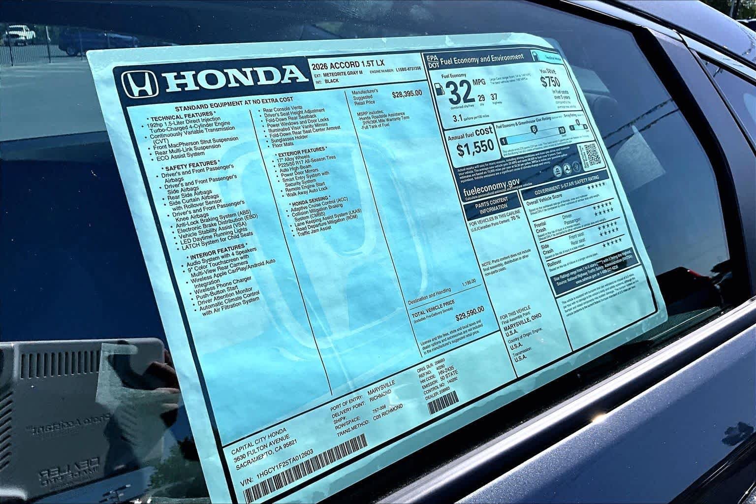 New 2026 Honda Accord LX image 22