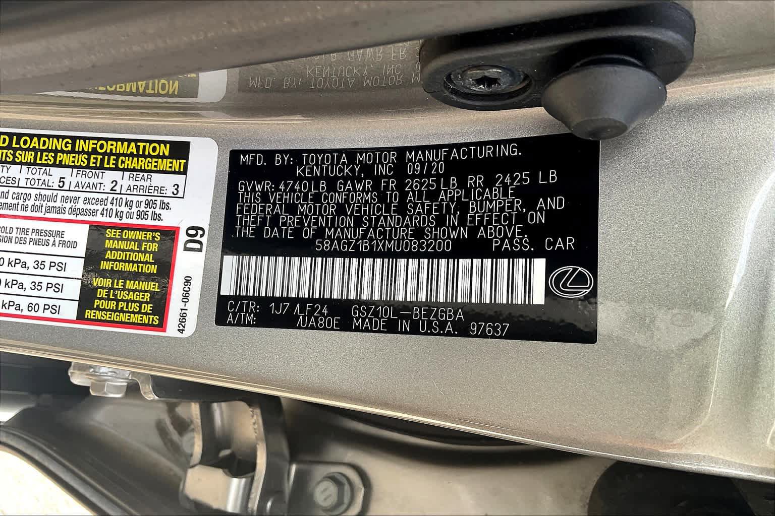 Used 2021 Lexus ES 350 F Sport w/ Accessory Package FWD image 71
