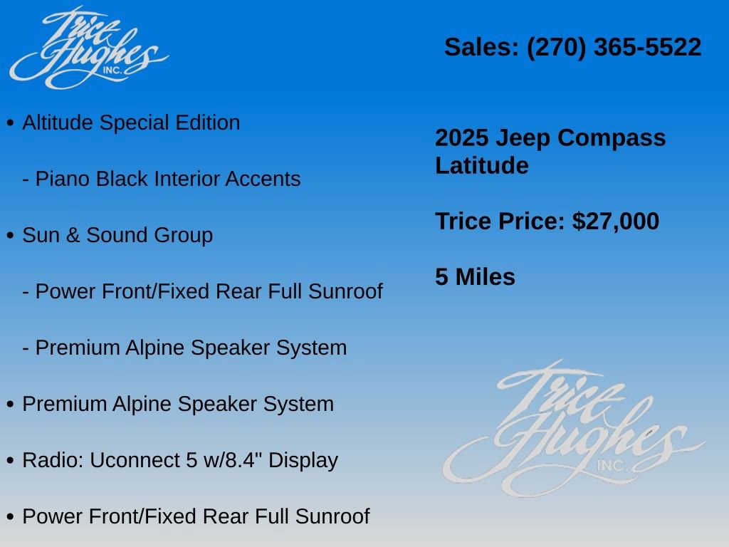 Used 2025 Jeep Compass Latitude w/ Sun & Sound Group AWD/4WD image 14