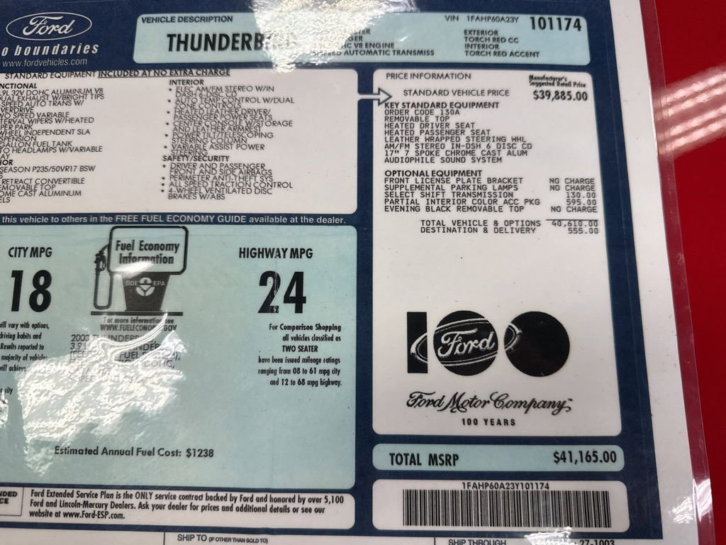 Used 2003 Ford Thunderbird image 2