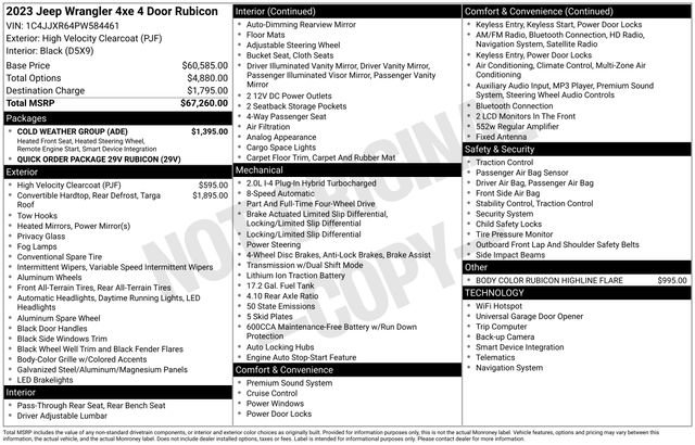 Used 2023 Jeep Wrangler Unlimited Rubicon 4xe w/ Cold Weather Group image 4