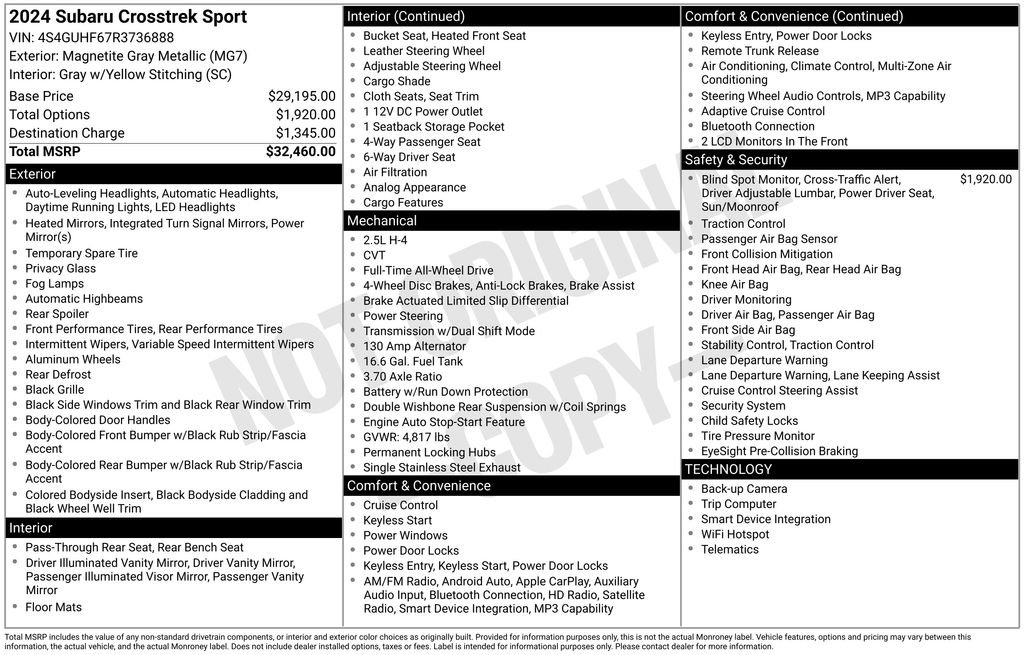Certified 2024 Subaru Crosstrek 2.5i Sport image 55