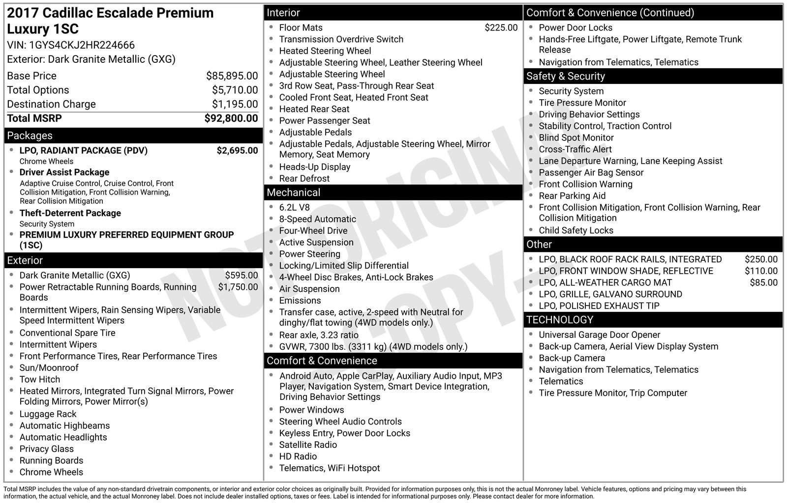 Used 2017 Cadillac Escalade Premium Luxury w/ LPO, Radiant Package image 30