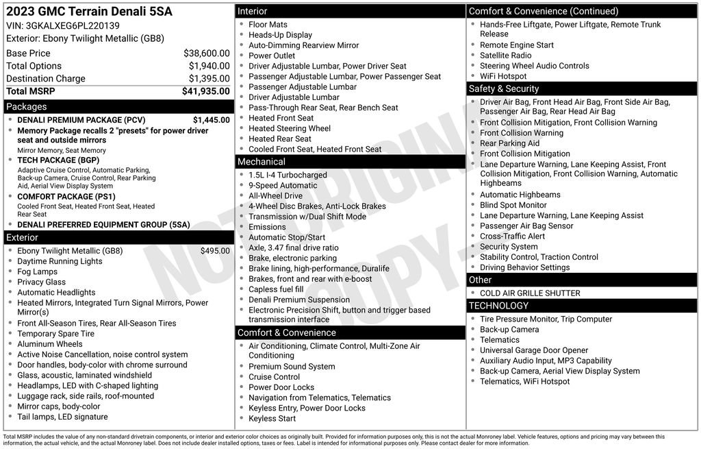 Certified 2023 GMC Terrain Denali w/ Denali Premium Package image 27