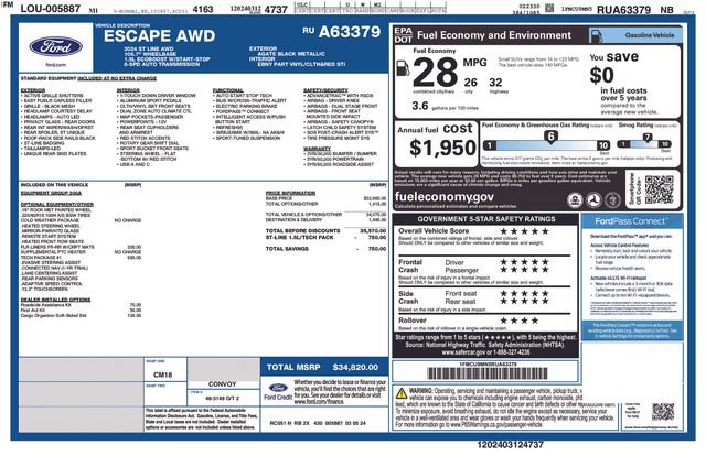 Used 2024 Ford Escape ST-Line w/ Tech Pack #1 AWD/4WD image 52