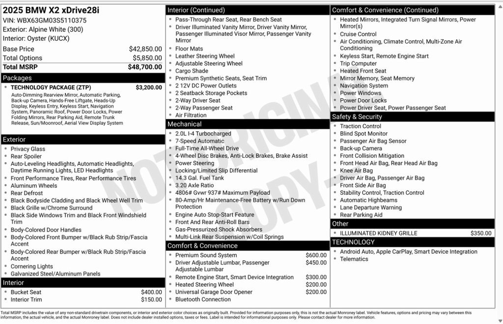 Used 2025 BMW X2 xDrive28i w/ Technology Package image 8