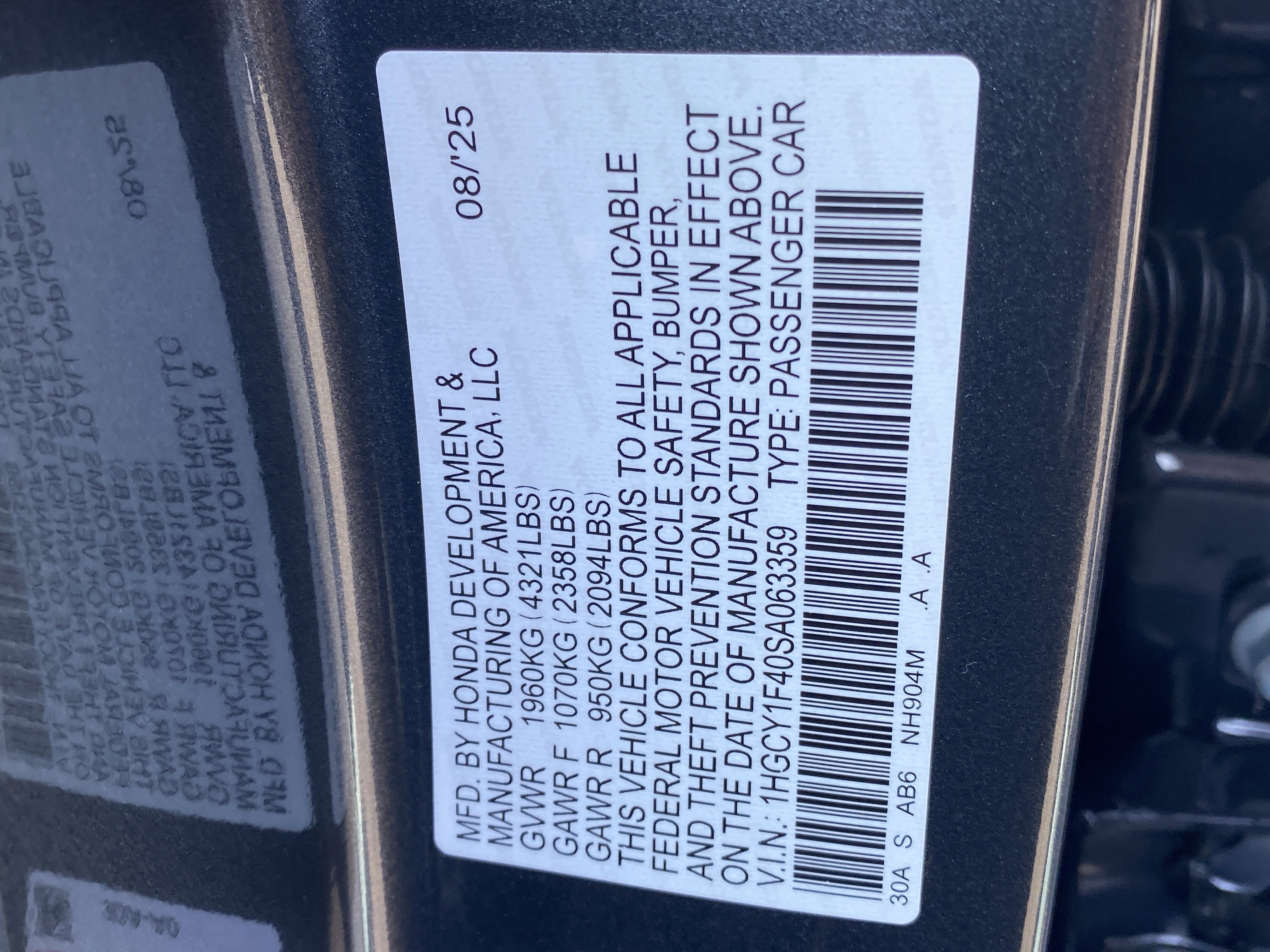 Certified 2025 Honda Accord SE image 30