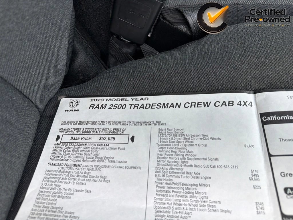 Certified 2023 RAM 2500 Tradesman AWD/4WD image 47