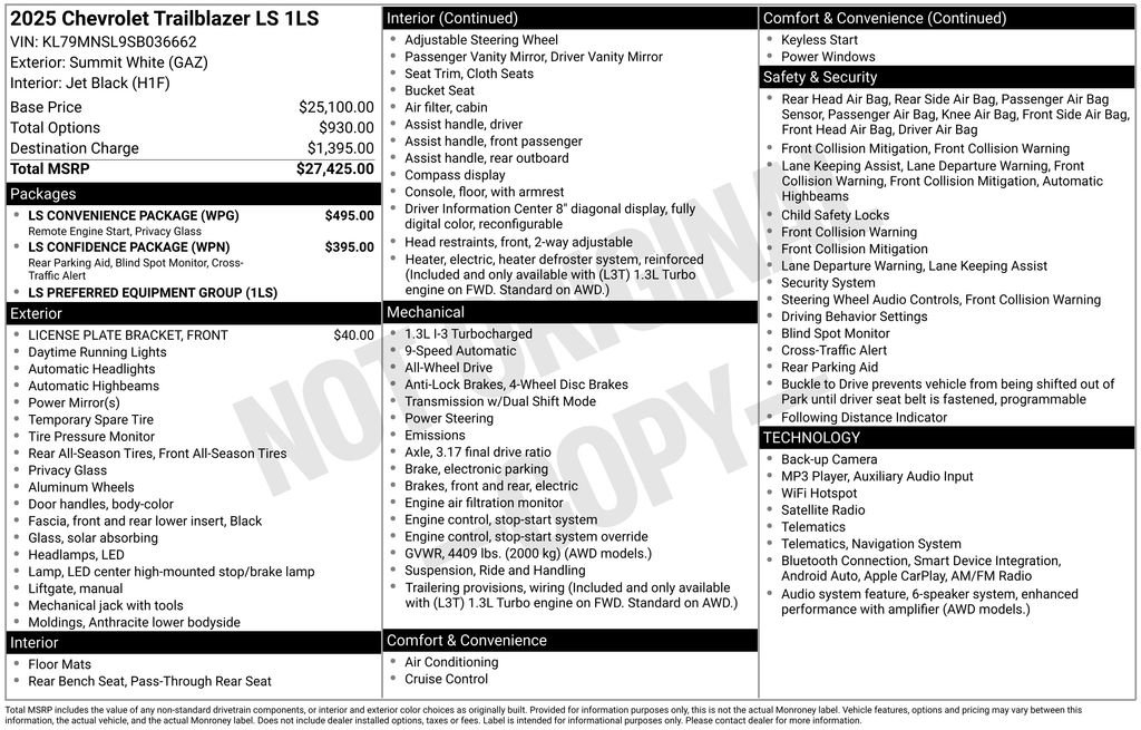 Used 2025 Chevrolet TrailBlazer LS w/ LS Convenience Package AWD/4WD image 3