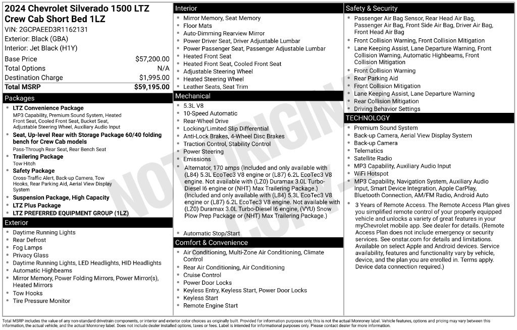 Certified 2024 Chevrolet Silverado 1500 LTZ RWD image 5