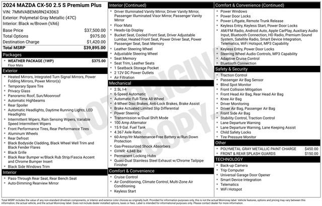 Used 2024 MAZDA CX-50 AWD 2.5 S w/ Weather Package image 13