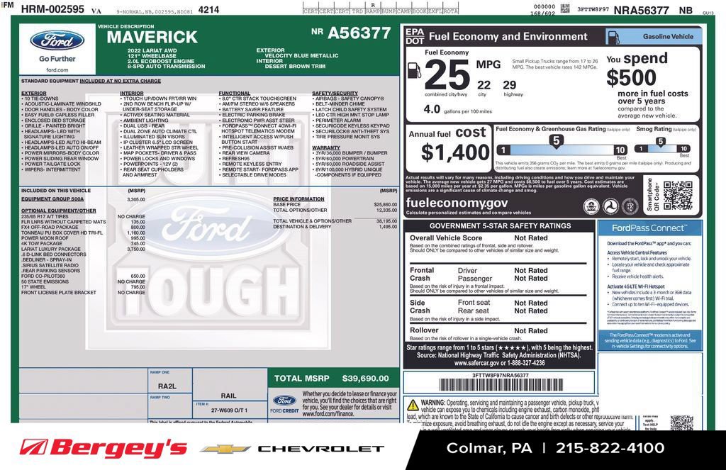 Used 2022 Ford Maverick Lariat w/ Lariat Luxury Package AWD/4WD image 36