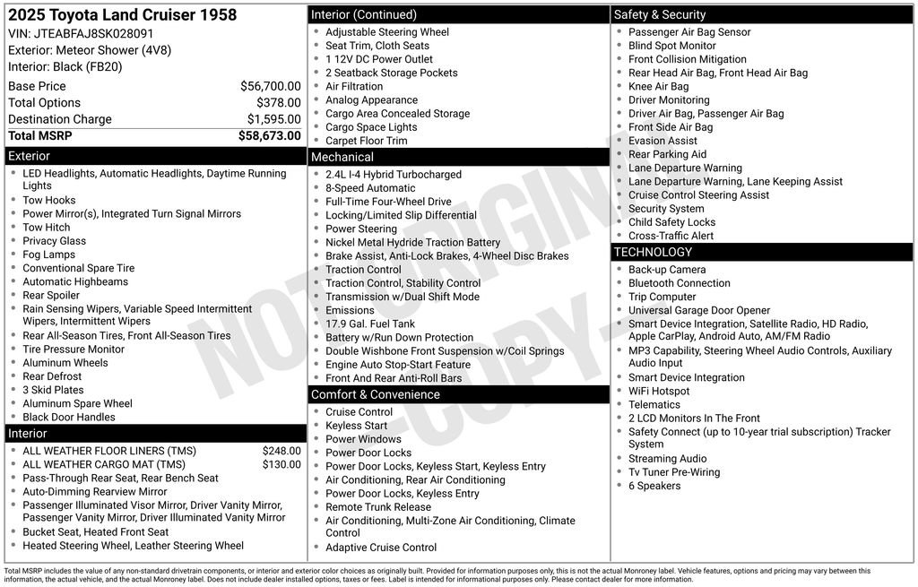 Used 2025 Toyota Land Cruiser 1958 AWD/4WD image 32