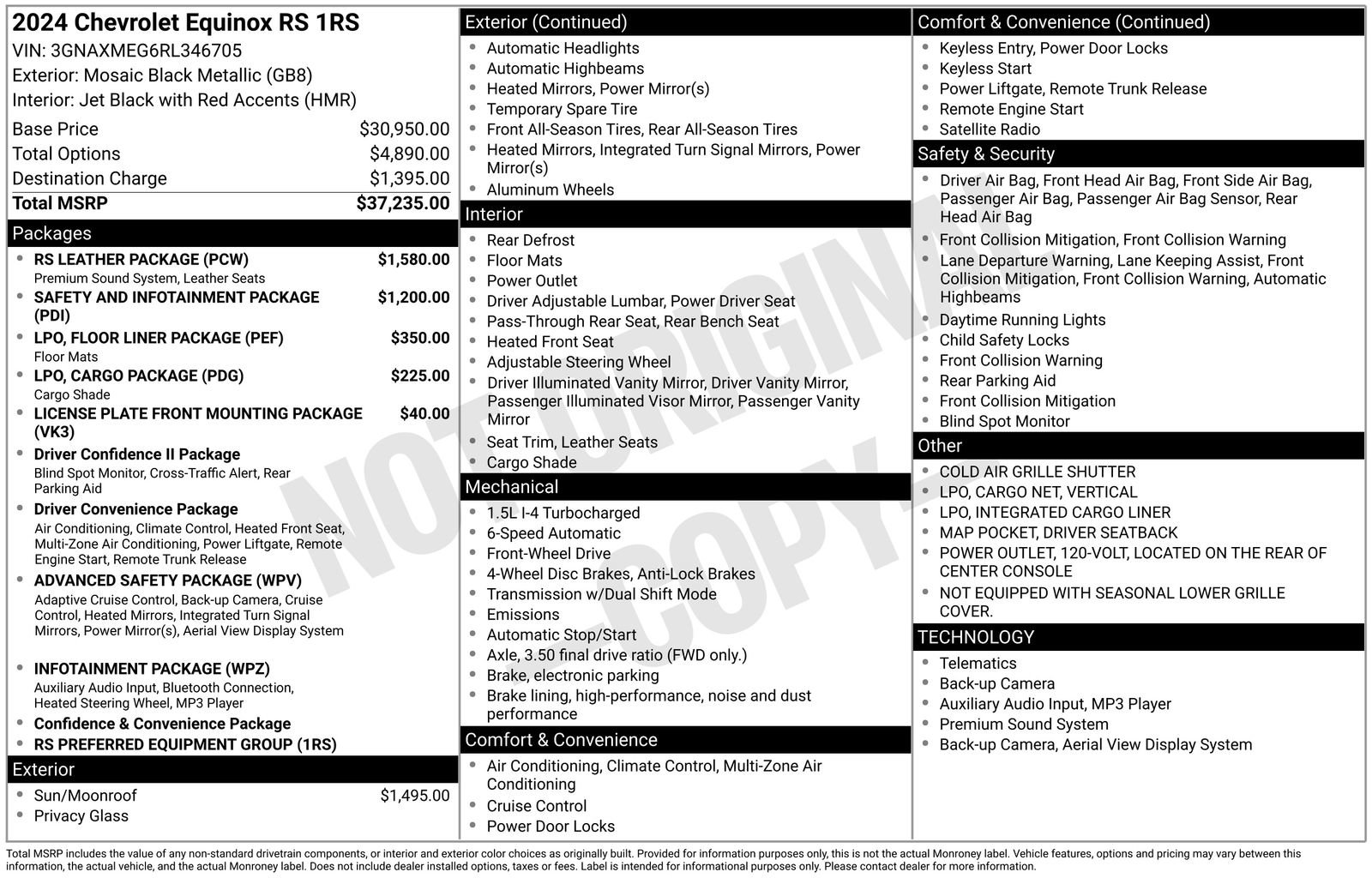 Used 2024 Chevrolet Equinox RS w/ RS Leather Package FWD image 16