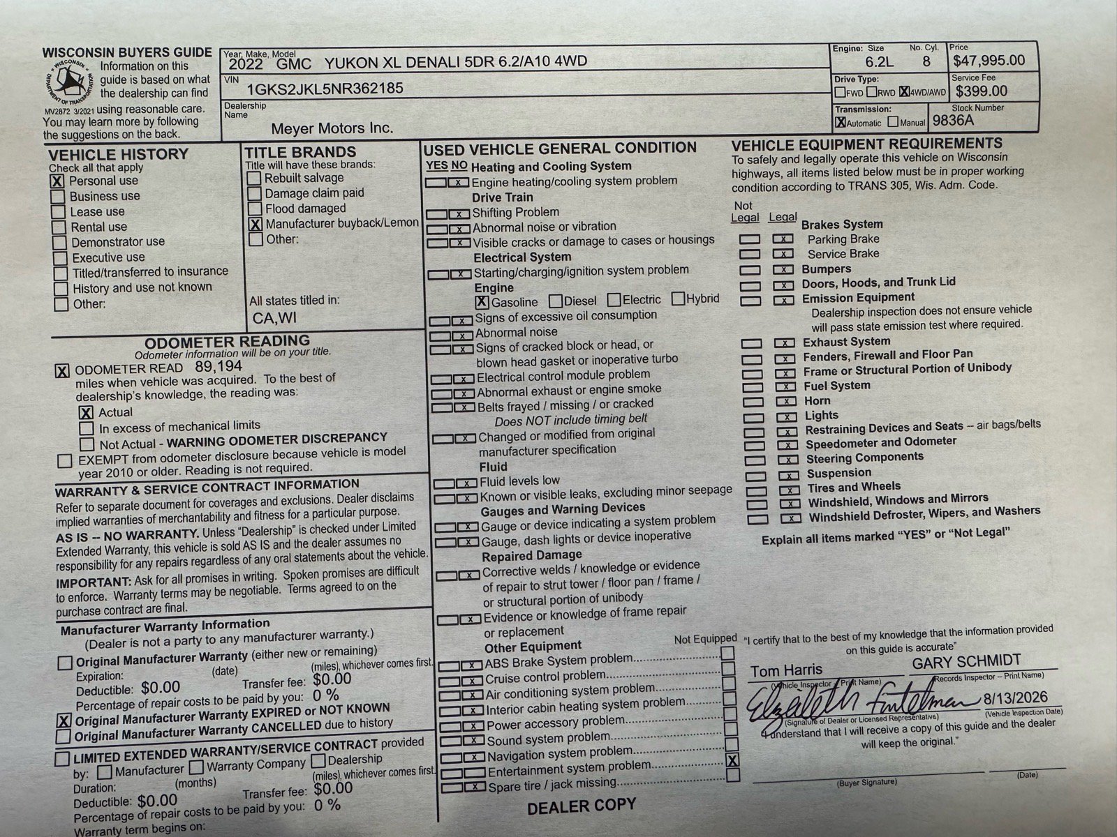 Used 2022 GMC Yukon XL Denali w/ Max Trailering Package AWD/4WD image 34