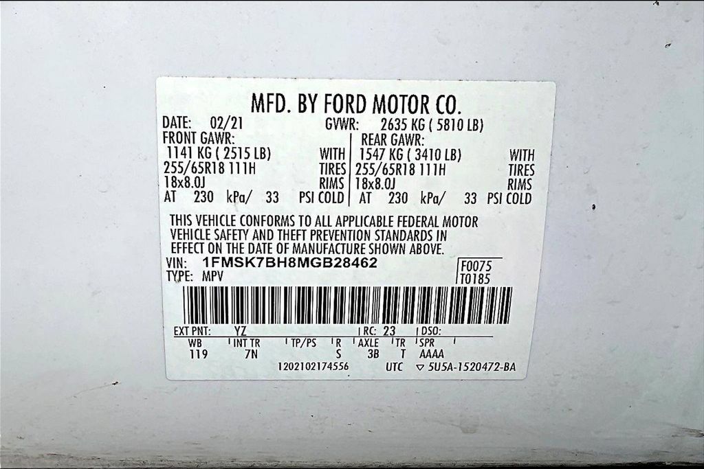 Used 2021 Ford Explorer 2WD w/ Class III Trailer Tow Package image 21
