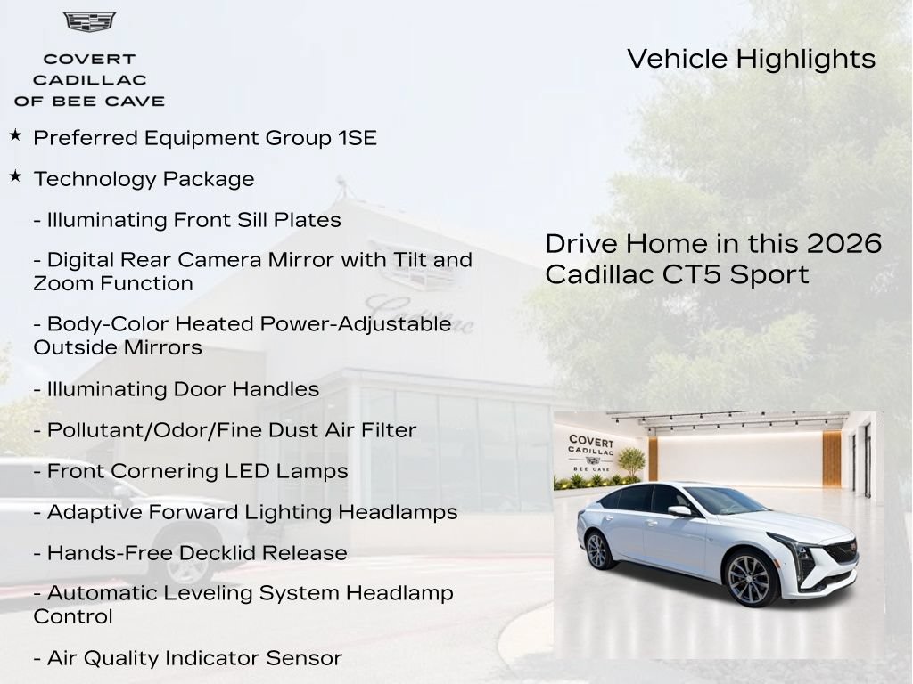 New 2026 Cadillac CT5 Sport w/ Technology Package RWD image 6