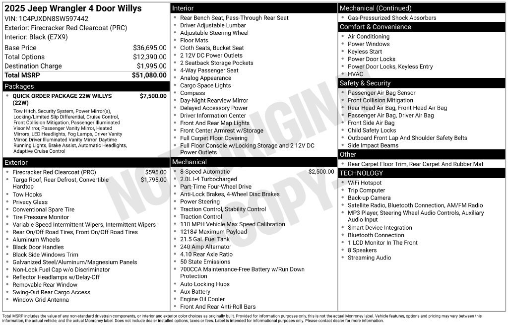 Used 2025 Jeep Wrangler Unlimited Sport AWD/4WD image 47