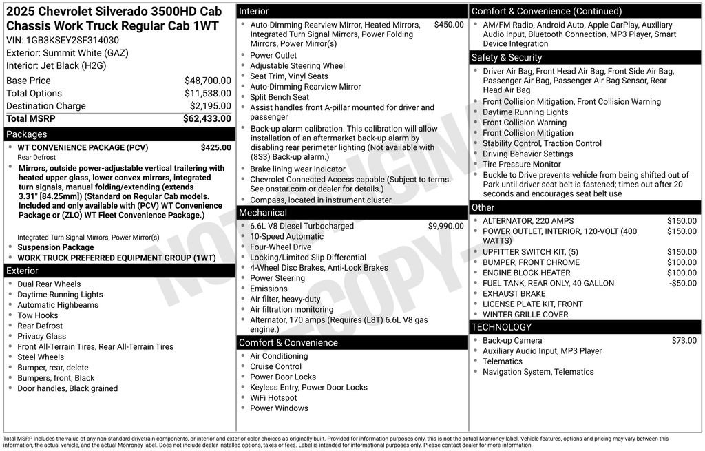 New 2025 Chevrolet Silverado 3500 W/T w/ WT Convenience Package image 26