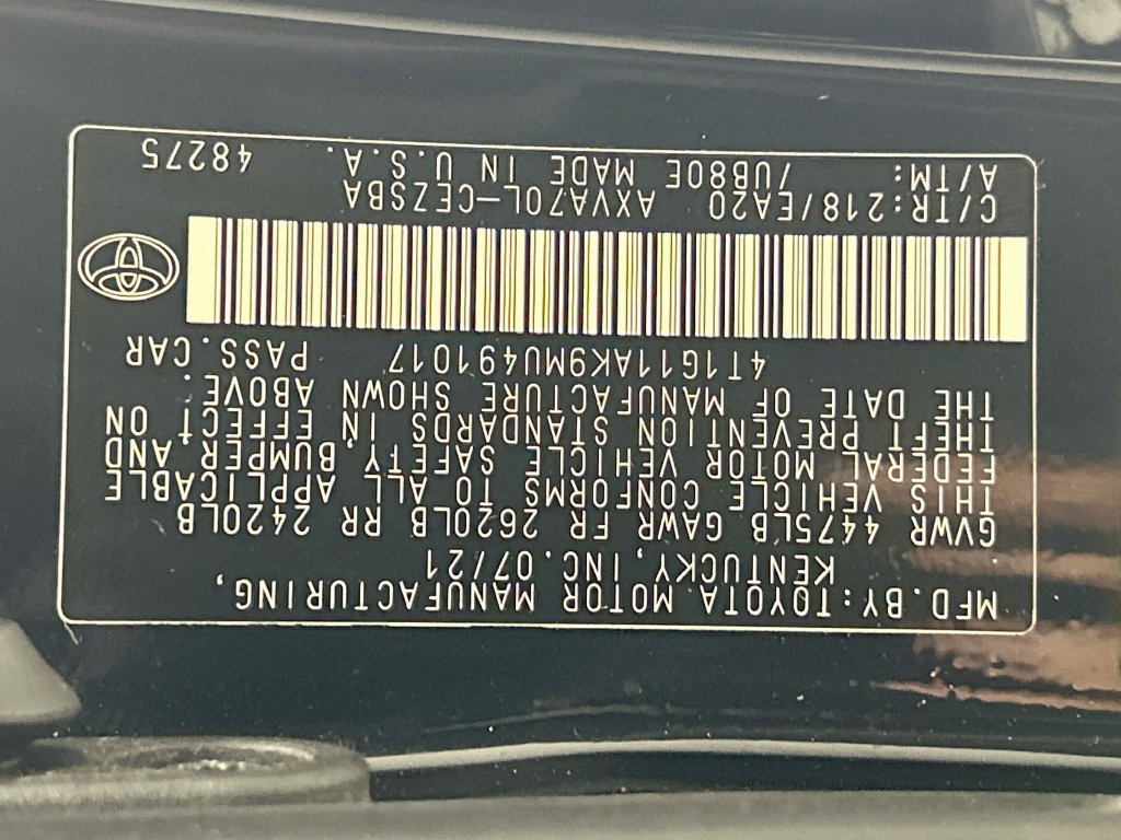 Used 2021 Toyota Camry SE w/ Carpet Mat Package (TMS) FWD image 33