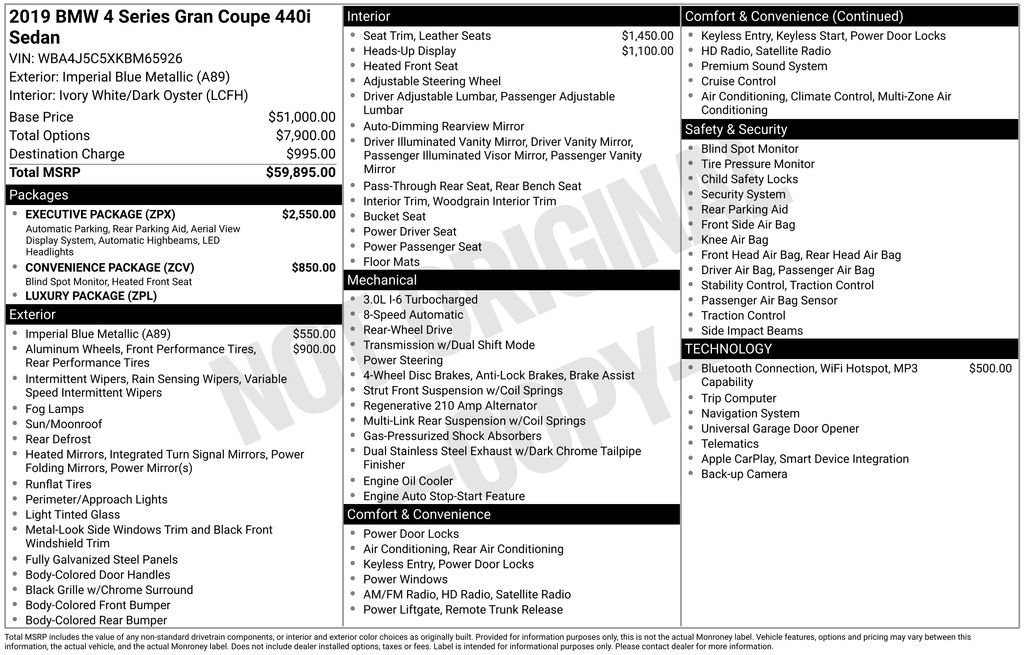Used 2019 BMW 440i Gran Coupe w/ Executive Package image 8