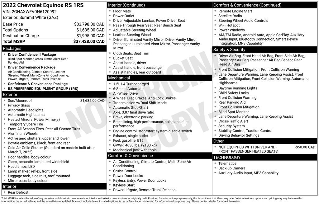 Used 2022 Chevrolet Equinox RS AWD/4WD image 19
