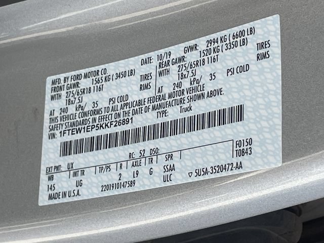 Used 2019 Ford F150 XLT w/ Equipment Group 302A Luxury AWD/4WD image 32