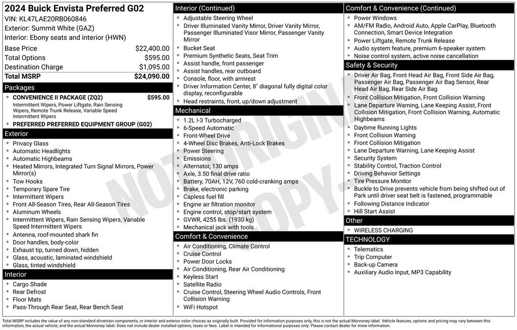 Used 2024 Buick Envista Preferred w/ Convenience II Package image 45