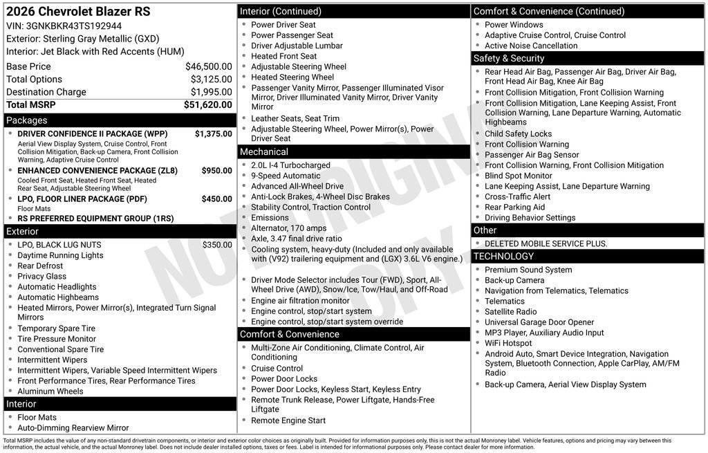 New 2026 Chevrolet Blazer RS w/ Driver Confidence II Package AWD/4WD image 10