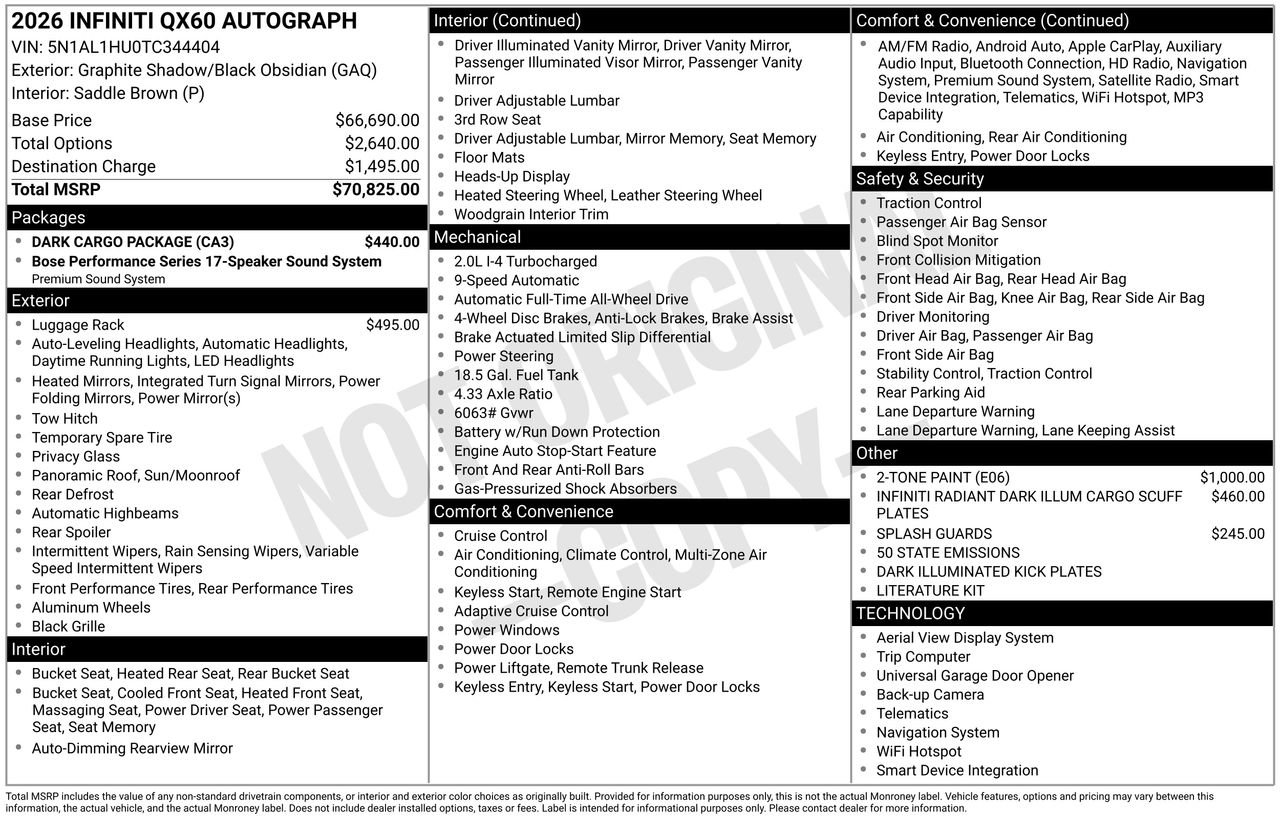 Certified 2026 INFINITI QX60 Autograph w/ Dark Cargo Package image 29
