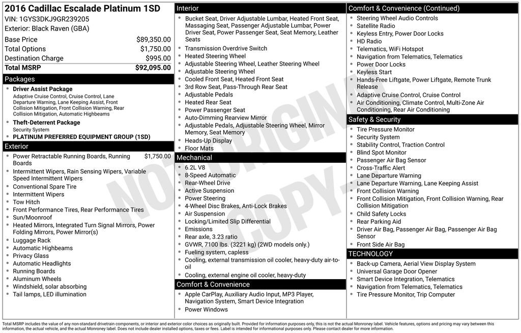 Used 2016 Cadillac Escalade Platinum image 4