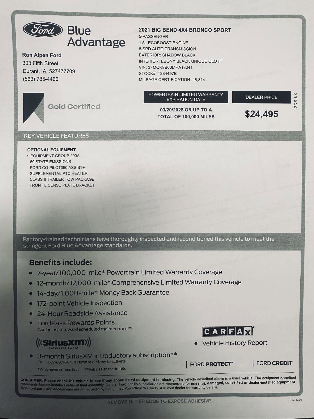 Used 2021 Ford Bronco Sport Big Bend image 17