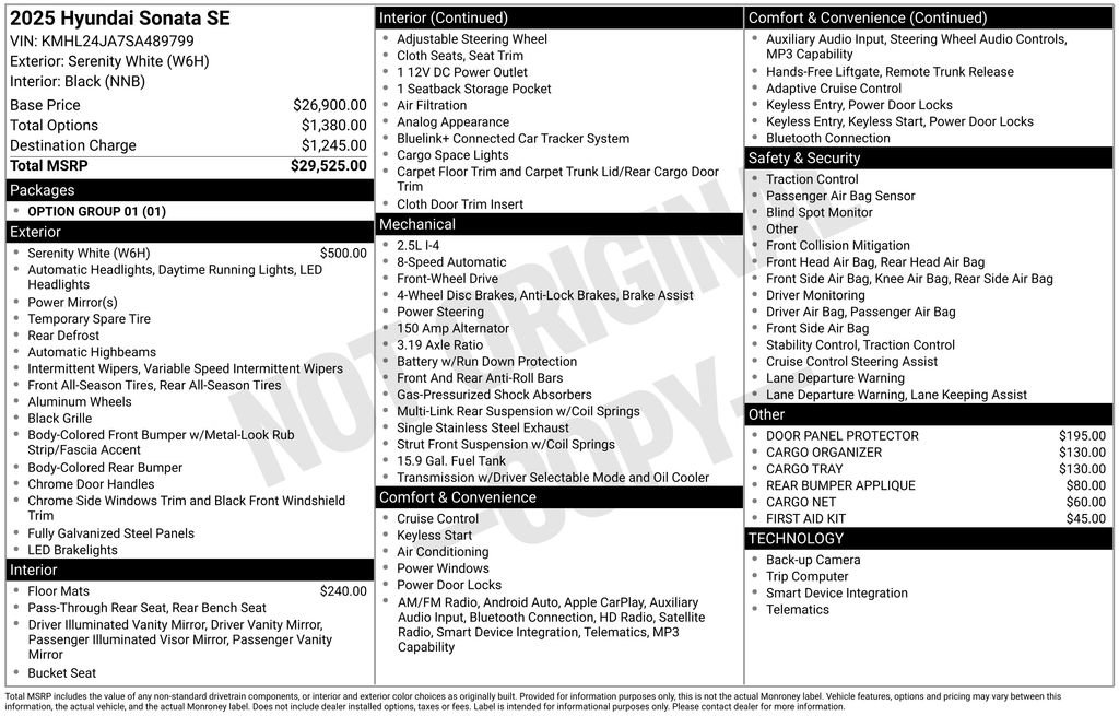 Used 2025 Hyundai Sonata SE image 7
