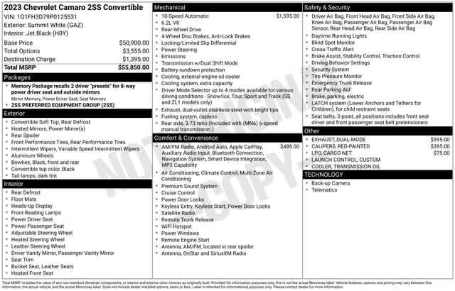 Certified 2023 Chevrolet Camaro SS RWD image 37