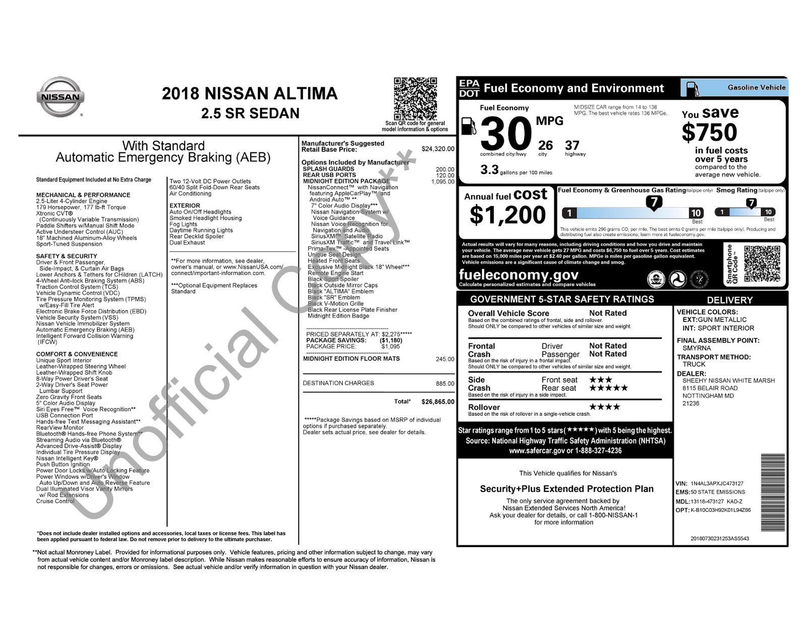 Used 2018 Nissan Altima 2.5 SR w/ SR Midnight Edition image 11